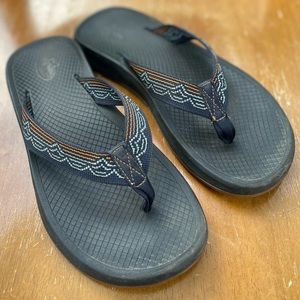 Chaco Playa Pro Web Sandal Flip Flop Jacquard Wave Blip Aqua Strap W9 / M7.5